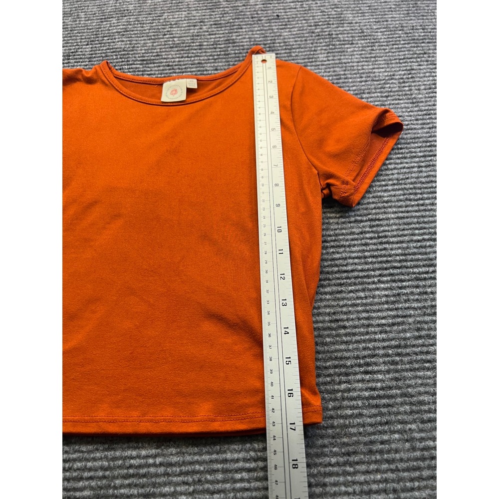 Live In The Moment Womens XS Burnt Orange Rust Short Sleeve Crop Top Baby Tee - Picture 4 of 6